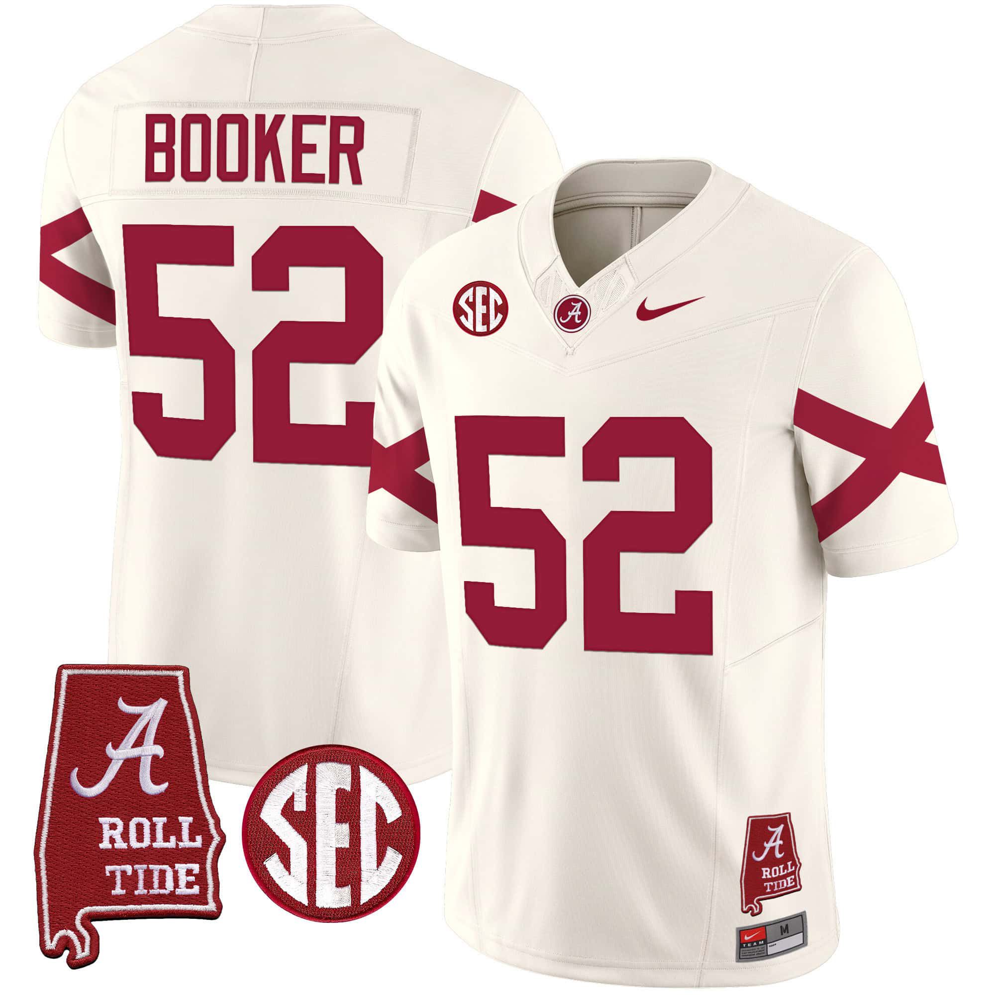 Men Alabama Crimson Tide #52 Booker Cream Map Vapor Limited 2024 Nike NCAA Jersey->indianapolis colts->NFL Jersey
